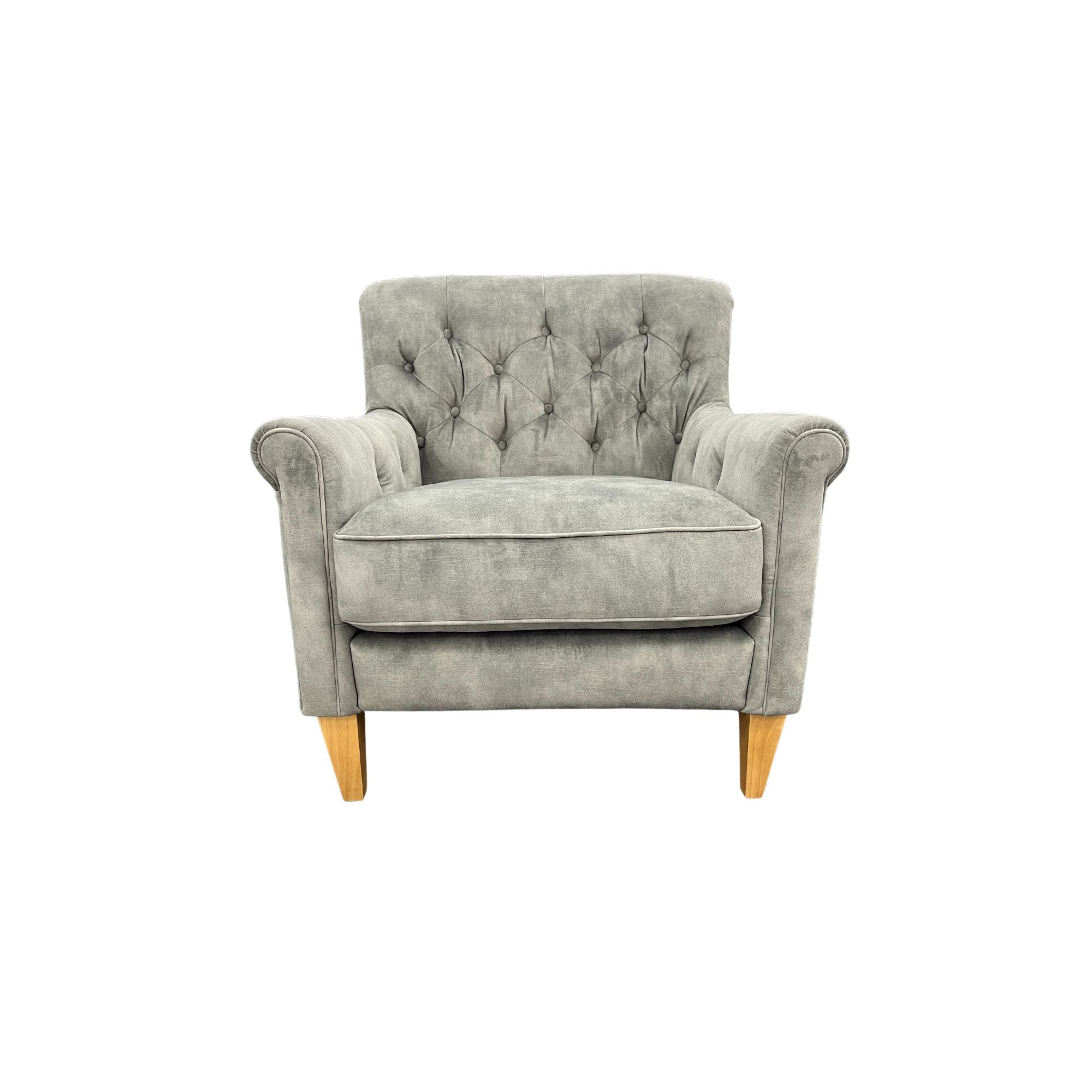 Captains Club Chair - Urban Sofa - Misty Grey Velvet Fabric
