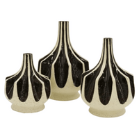 Adnan Ceramic Vase - Large - Dark & Natural Tones