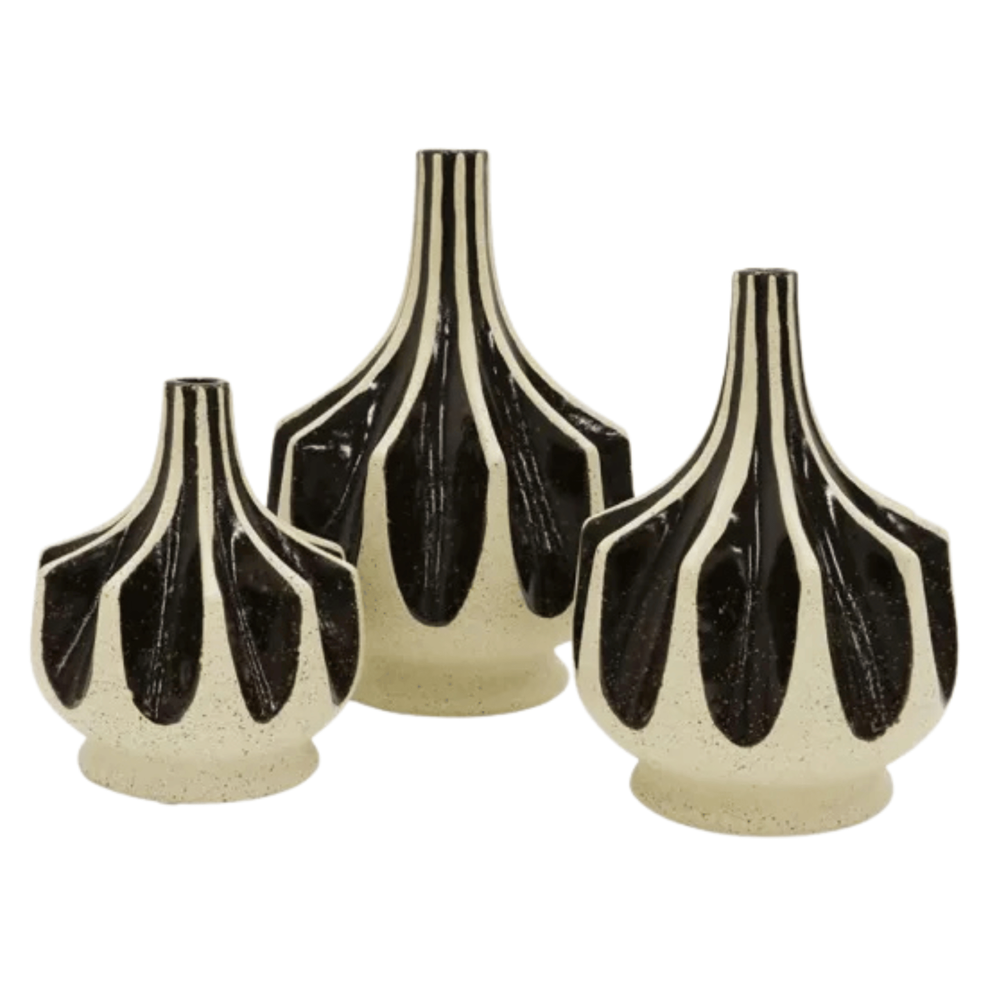 Adnan Ceramic Vase - Large - Dark & Natural Tones