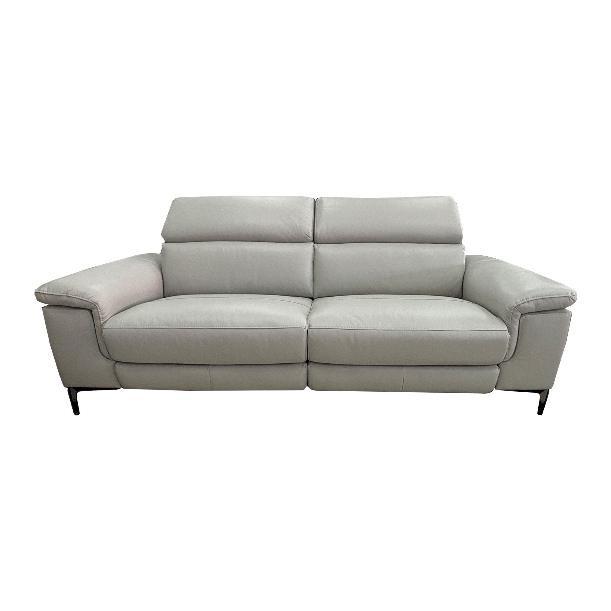 Marley 3+2 Power Recliner Lounge suite with adjustable headrests in Atollo Grey Leather