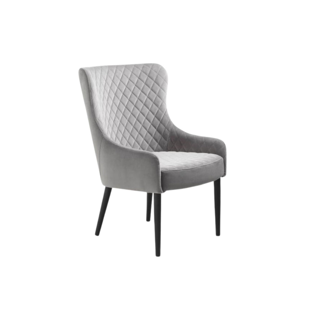 Ottowa Lounge Chair in Grey Velvet Fabric FURNISH
