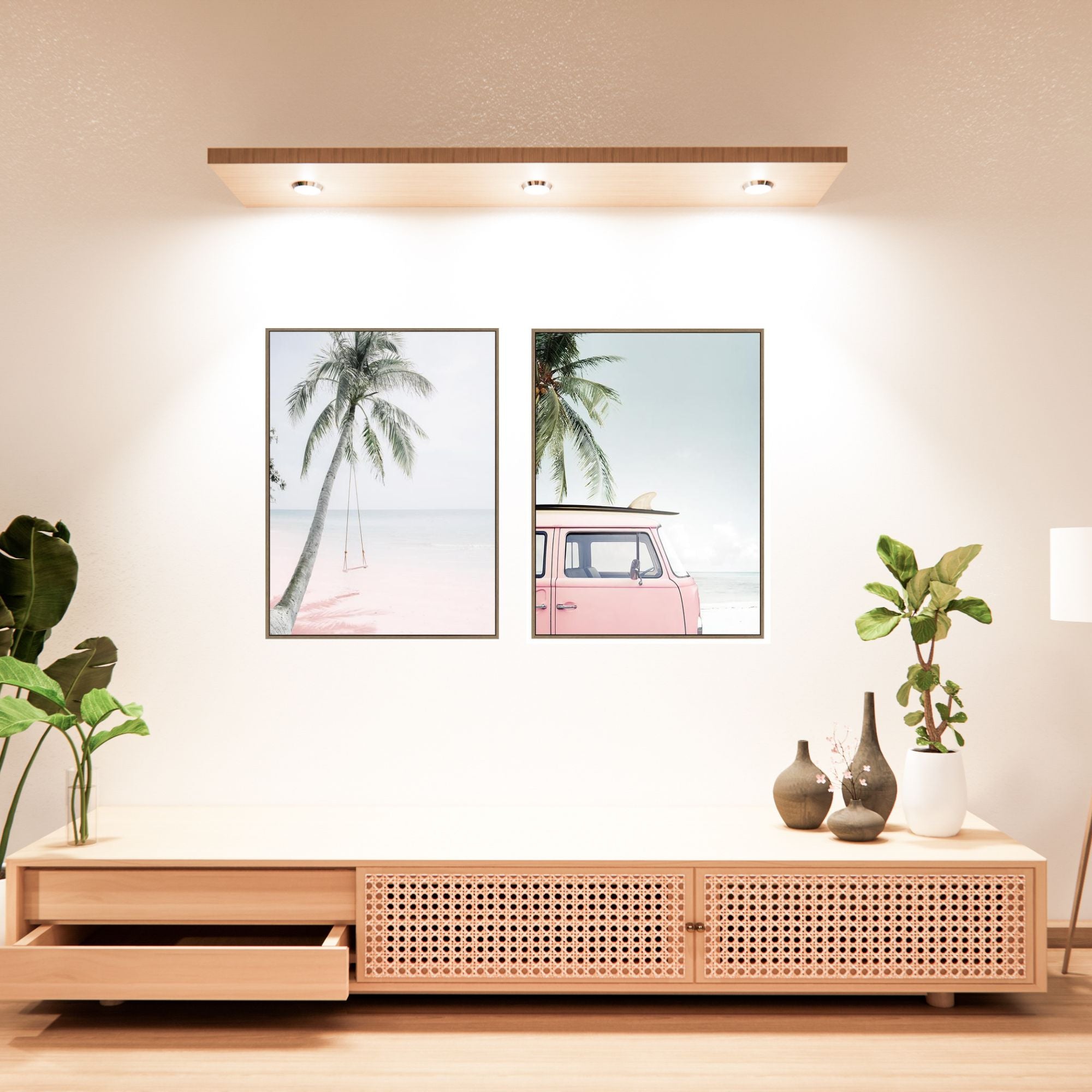 Roadie Wall Art - Pastels, Palms and Combi's