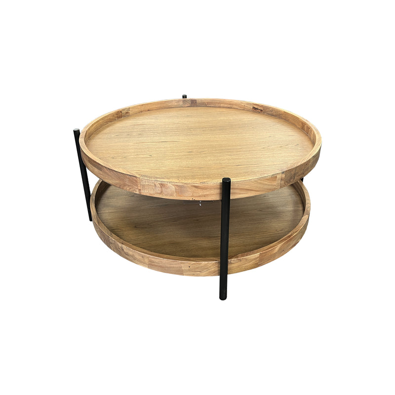 Bell Aged Oak Coffee Table - 100cm diameter in Natural