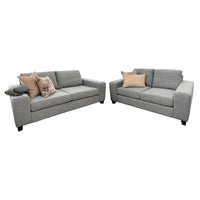 Boston 3str + 2.5str in Massimo Silver fabric