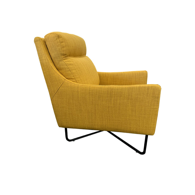 Mustard occasional chair with black legs
