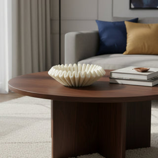 ripple bowl on a brown coffee table