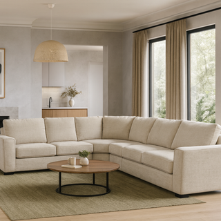 Beige Sectional Sofa that has been made in New Zealand