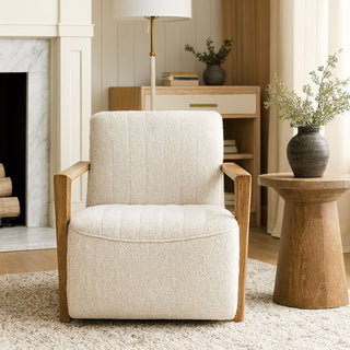 Swivel occasional chair with oak arms | Occasional Chairs NZ | Furnish