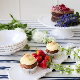 platter with cupcakes and strawberries