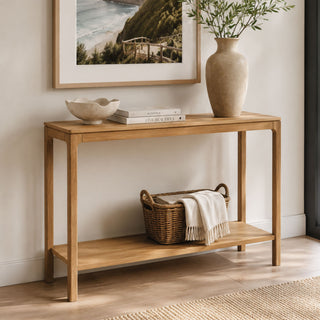 Aurora Oak Console Table 120x38cm - Solid American White Oak