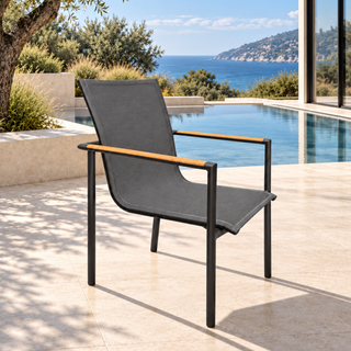 Grenada Outdoor Dining Chair - Charcoal