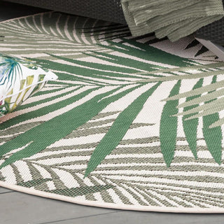Indoor / Outdoor Rug- Round - Canopy Cream & Green