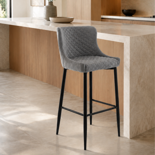 Ottowa Counter Stool - Grey Velvet