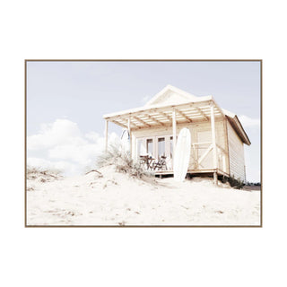 Wall Art - Surf Shack  - Canvas w Oak Frame - 150x100cm