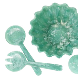Rubee Resin Salad Servers - Turquoise