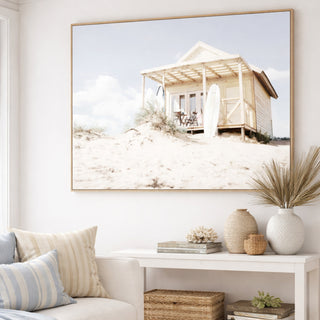 Wall Art - Surf Shack  - Canvas w Oak Frame - 150x100cm