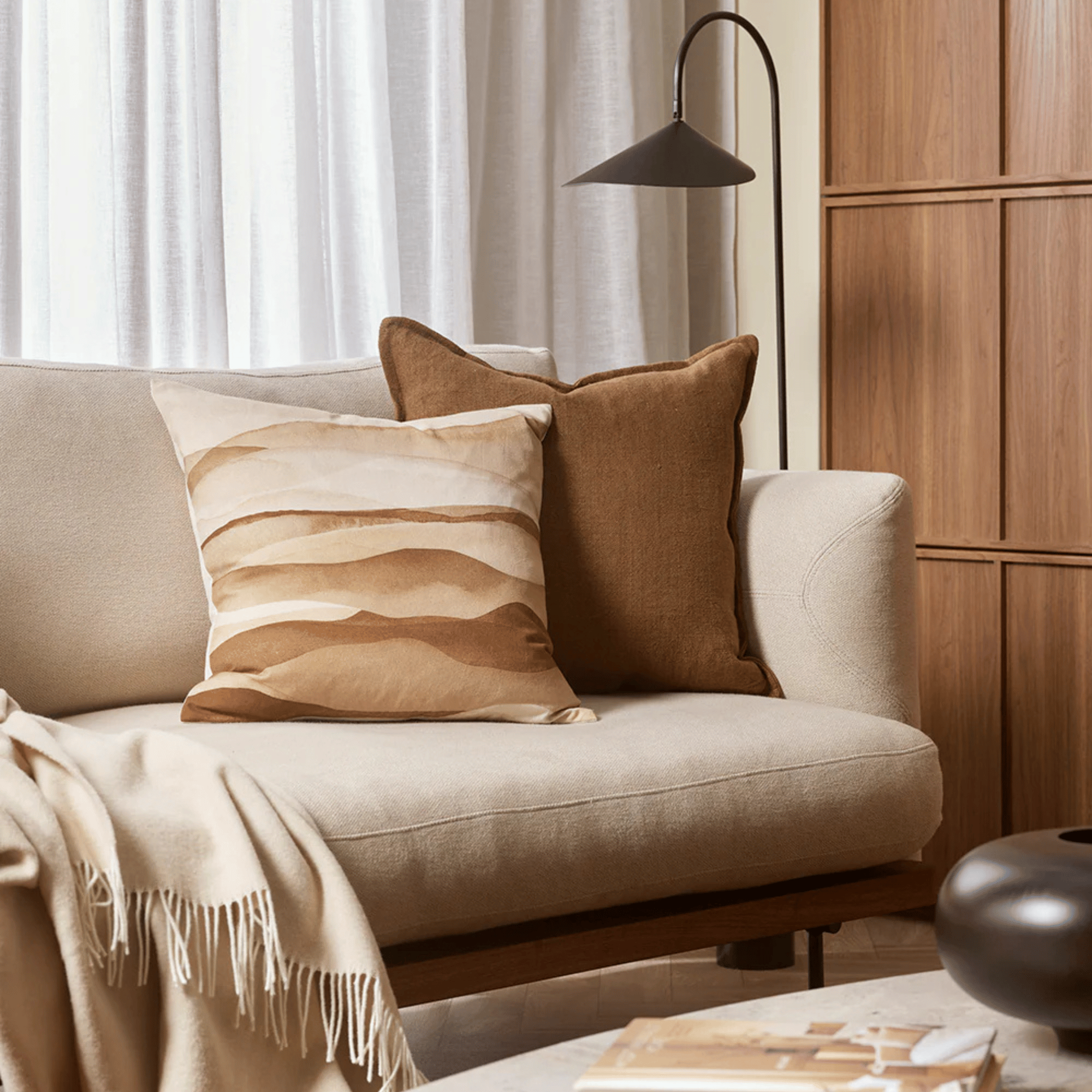 Cushion - Namib With Feather Inner - Tan