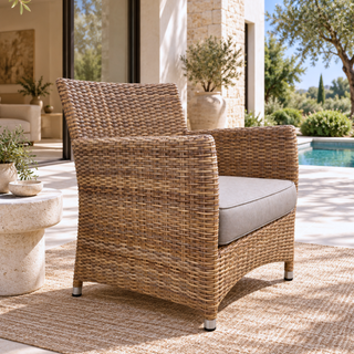 Cayman Outdoor Lounge Chair - Kubu Natural Rehau German Wicker