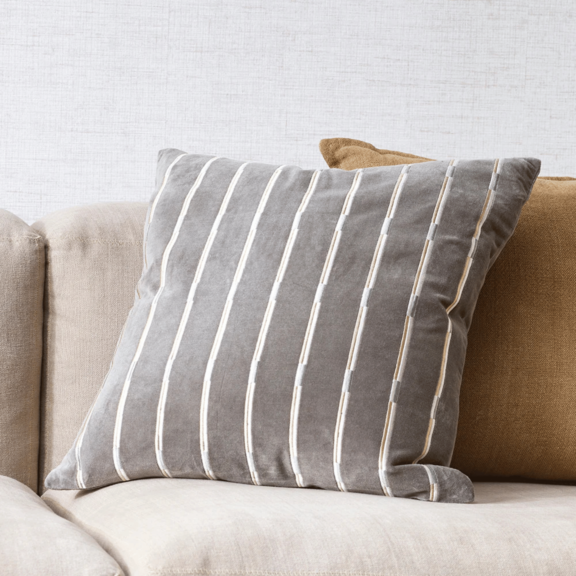 Cushion - Eden With Feather Inner - Slate Green