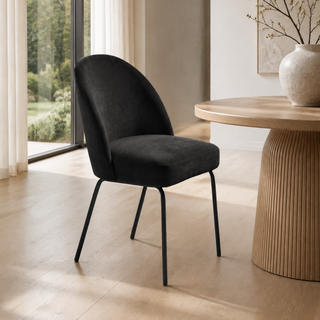 Preston Dining Chair - Almost Black Chenille Fabric