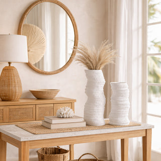 Alisa Vase - White -Medium