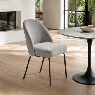 Preston Dining Chair - Grey Chenille Fabric