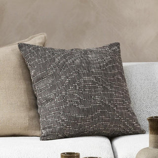 Cushion Alder with Feather in Dark Chocolate