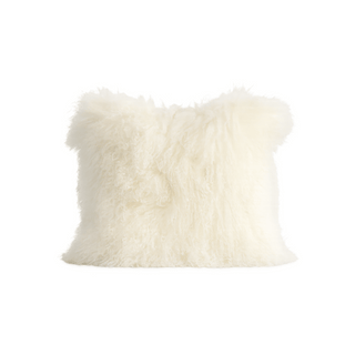 Cushion - Meru Tibetan Lamb With Feather Inner - Natural White