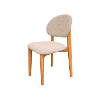 Theo Oak Dining Chair Cobble - Solid Oak Lacquered - Cobble Fabric