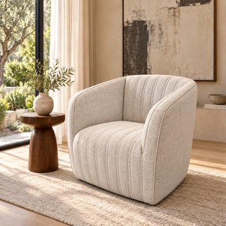 Marvy Chair w. 360 Swivel - Urban Sofa - Enid Almond Fabric