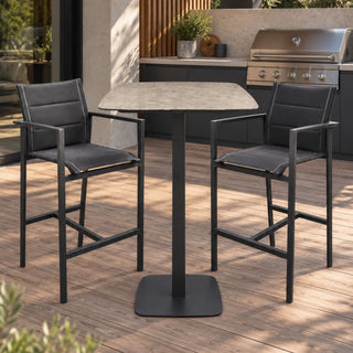 Moorea Ceramic Outdoor Bar Table - Charcoal