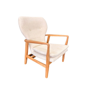 Pacific Oak Occasional Chair - Natural Fabric - Solid Oak Frame Natural