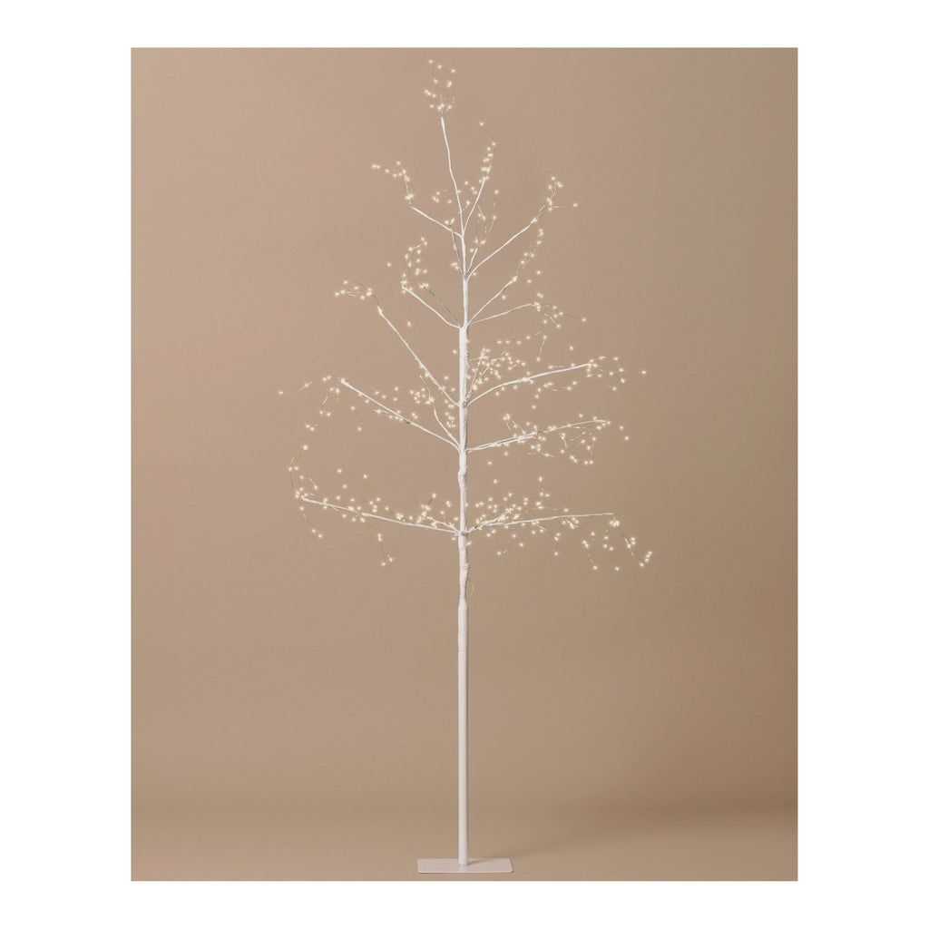 150cm White Arctic Birch Seed Light Tree