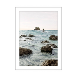 Framed Wall Art - Swash - Glass with White Timber Frame 90x120cm