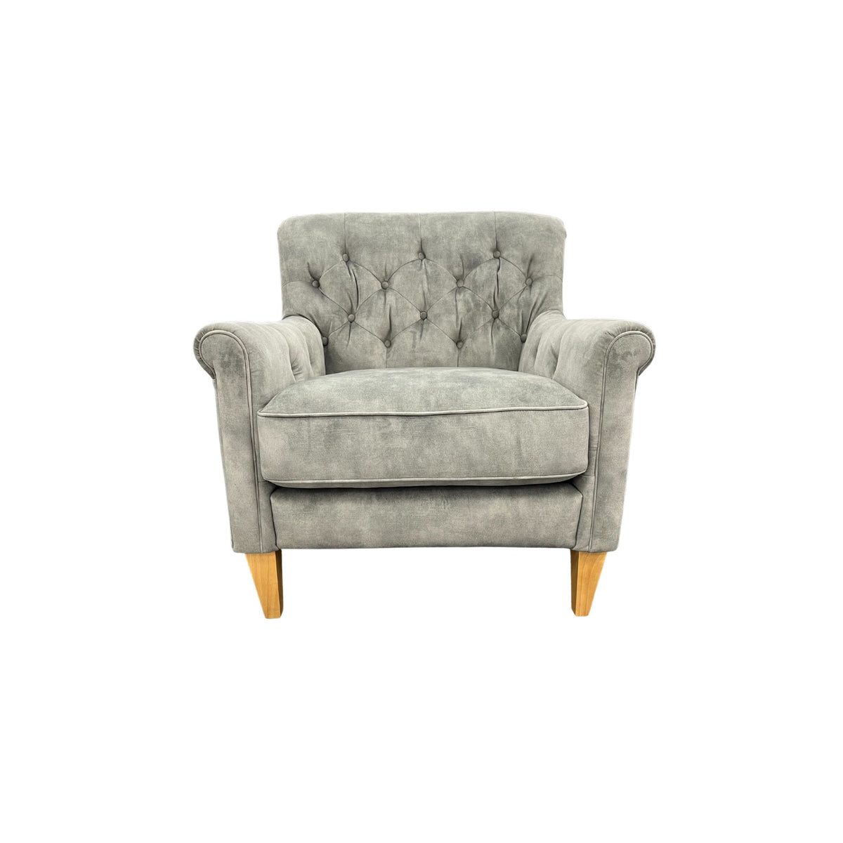 Captains Club Chair - Urban Sofa - Misty Grey Velvet Fabric