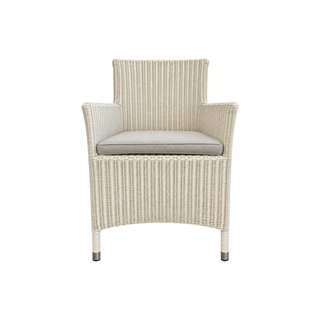 Cayman Outdoor Dining Chair - Whitewash Loom Rehau German Wicker