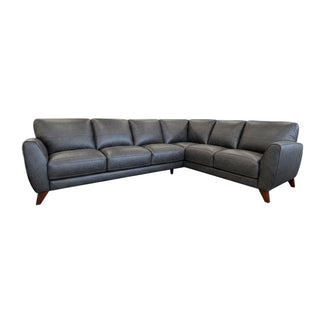 Marple 2pc Corner Suite - Urban Sofa - RWB Charcoal Leather