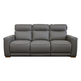Monaco 3 Seater Power Recliner Sofa - New Model - Urban Sofa - Miami Storm Grey Leather