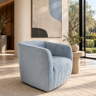 Marvy Chair w. 360 Swivel - Urban Sofa - Ice Blue Fabric