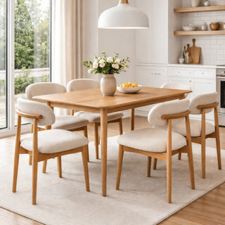 Ollo Oak Dining Chair - Natural Fabric