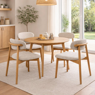 Ollo Oak Dining Chair - Cobble Fabric