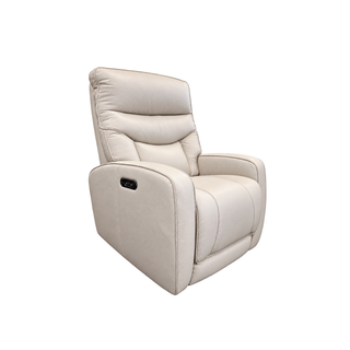 Utah Swivel Rocker Power Recliner Chair w. Power Headrest and Battery - Urban Sofa - Atollo Grey Leather