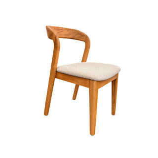 Solo Oak Dining Chair Cobble - Solid Oak Lacquered - Cobble Fabric