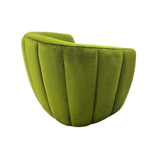Petal Occasional Chair in Apple Green Velvet Fabric