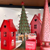 Red Metal Tea Light Holder House - Small