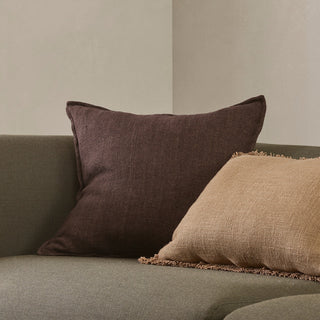 Cushion - Flaxmill With Feather Inner - Mahogany
