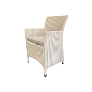 Cayman Outdoor Dining Chair - Whitewash Loom Rehau German Wicker