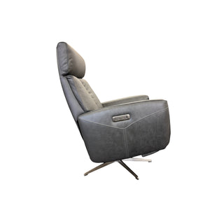 Essen Swivel Chair w. Power Recliner & Battery Urban Sofa - RWB Charcoal Leather
