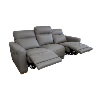 Monaco 3 Seater Power Recliner Sofa - New Model - Urban Sofa - Miami Storm Grey Leather