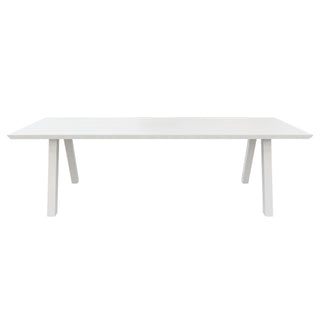 Perez Outdoor Bench Table - 240x83cm - White Powder Coated Aluminium